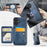 FIERRE SHANN 028 For iPhone 17 Case Magnetic Detachable Card Slots Leather Back Cover - Blue - 6