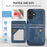 FIERRE SHANN 028 For iPhone 17 Case Magnetic Detachable Card Slots Leather Back Cover - Blue - 7