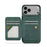 FIERRE SHANN 028 For iPhone 17 Pro Case Magnetic Detachable Card Slots Leather Back Cover - Green - 2
