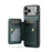 FIERRE SHANN 028 For iPhone 17 Pro Case Magnetic Detachable Card Slots Leather Back Cover - Green - 4