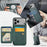 FIERRE SHANN 028 For iPhone 17 Pro Case Magnetic Detachable Card Slots Leather Back Cover - Green - 7