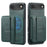 FIERRE SHANN 028 For iPhone Air Case Kickstand Leather Back Cover with Magnetic Detachable Card Slots - Green - 1