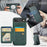 FIERRE SHANN 028 For iPhone Air Case Kickstand Leather Back Cover with Magnetic Detachable Card Slots - Green - 7