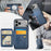 FIERRE SHANN 028 For iPhone 17 Pro Max Case Kickstand Leather Back Cover with Magnetic Detachable Card Slots - Blue - 7