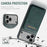 FIERRE SHANN 025 Style For iPhone 17 Pro Max Case Leather + TPU Detachable Card Slots Phone Cover - Green - 6