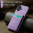 FIERRE SHANN 023 For iPhone 17 Case Card Holder Kickstand Leather RFID Blocking Back Cover - Purple - 6