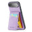 FIERRE SHANN 023 For iPhone Air Case Card Holder Kickstand Leather RFID Blocking Back Cover - Purple - 1