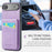 FIERRE SHANN 023 For iPhone Air Case Card Holder Kickstand Leather RFID Blocking Back Cover - Purple - 7