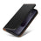 FIERRE SHANN For iPhone 17 Pro Case PU Leather Flip Stand Wallet Phone Cover - Black - 5