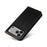 FIERRE SHANN For iPhone 17 Pro Case PU Leather Flip Stand Wallet Phone Cover - Black - 6