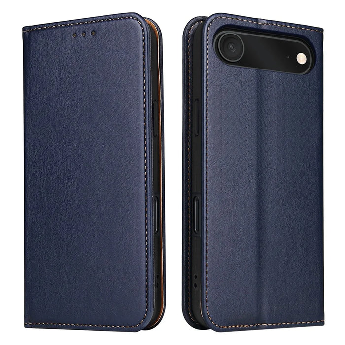 FIERRE SHANN For iPhone Air Case PU Leather Flip Stand Wallet Phone Cover - Blue - 1