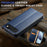 FIERRE SHANN For iPhone Air Case PU Leather Flip Stand Wallet Phone Cover - Blue - 6