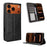 For iPhone 18 Pro / 17 Pro Leather Case Wallet Stand Retro Texture Phone Cover - Black - 1
