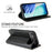 FIERRE SHANN For iPhone Air Case Wallet Stitching Craft Genuine Cow Leather Phone Cover - Black - 2