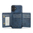 FIERRE SHANN FS030 For iPhone 17 Magnetic Case Tri-Fold Wallet Leather Back Cover with Card Holder - Blue - 2