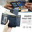FIERRE SHANN FS030 For iPhone 17 Magnetic Case Tri-Fold Wallet Leather Back Cover with Card Holder - Blue - 6