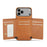 FIERRE SHANN FS030 For iPhone 17 Pro Magnetic Case Tri-Fold Wallet Leather Back Cover with Card Holder - Brown - 2