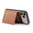 FIERRE SHANN FS030 For iPhone 17 Pro Magnetic Case Tri-Fold Wallet Leather Back Cover with Card Holder - Brown - 3