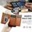 FIERRE SHANN FS030 For iPhone 17 Pro Magnetic Case Tri-Fold Wallet Leather Back Cover with Card Holder - Brown - 6