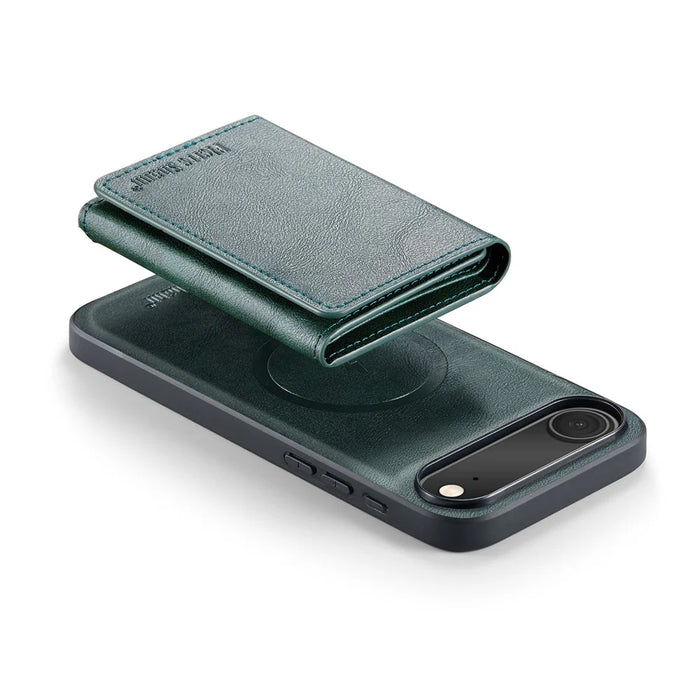 FIERRE SHANN FS030 For iPhone Air Magnetic Case Tri-Fold Wallet Leather Back Cover with Card Holder - Green - 4