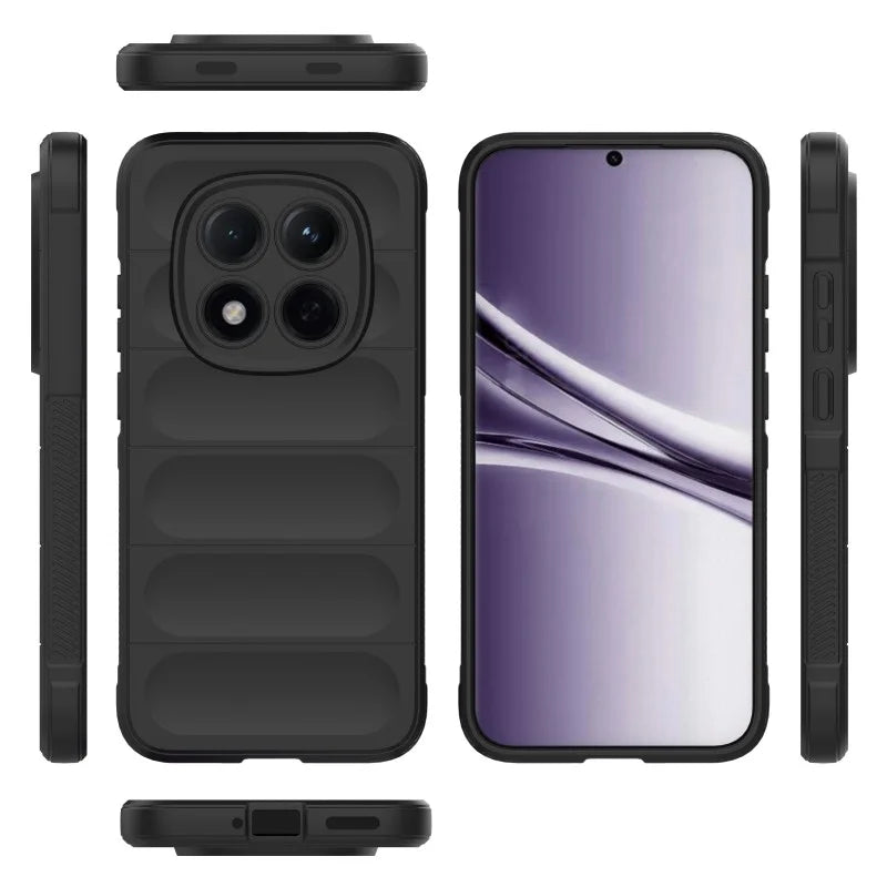 WANLONFENG For Xiaomi Redmi Note 15 Pro 5G (Global) TPU Case  HD Series Anti Slip Phone Cover with Tempered Glass - Black - 5