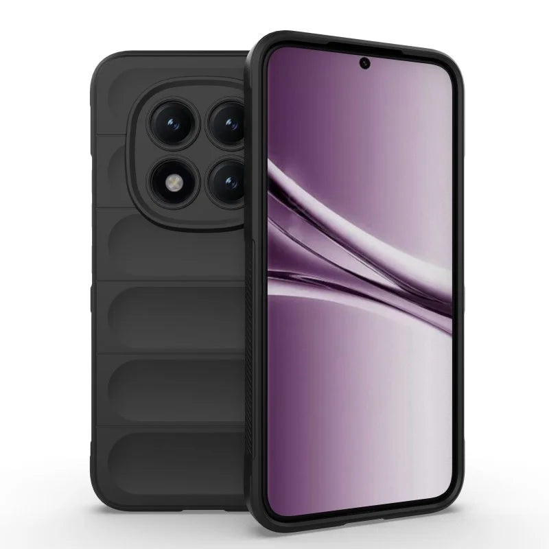 WANLONFENG For Xiaomi Poco M8 Pro 5G / Redmi Note 15 Pro+ 5G (Global) TPU Case  HD Series Anti Slip Phone Cover with Tempered Glass - Black - 6