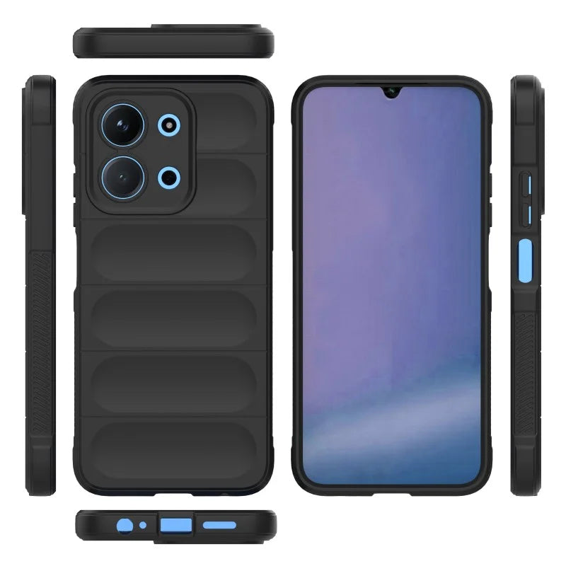 WANLONFENG For Xiaomi Redmi 15C 4G (Global) (171mm) TPU Case  HD Series Anti Slip Phone Cover with Tempered Glass - Black - 5