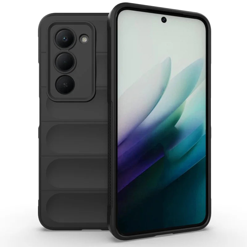 WANLONFENG For Xiaomi Redmi 15 5G (Global) (169mm) TPU Case  HD Series Anti Slip Phone Cover with Tempered Glass - Black - 6