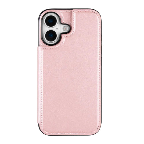 HANMAN Mika Series For iPhone 17 Case with Card Holder PU Leather + TPU Back Cover - Rose Gold - 1