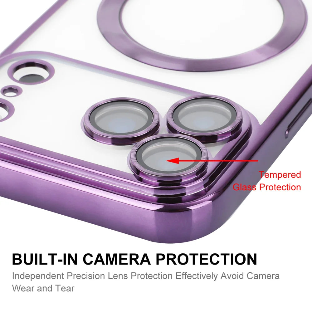 ENKAY HAT PRINCE For iPhone 17 Pro Max Magnetic Clear Case   Shockproof TPU Phone Cover with Lens Film - Pink - 4