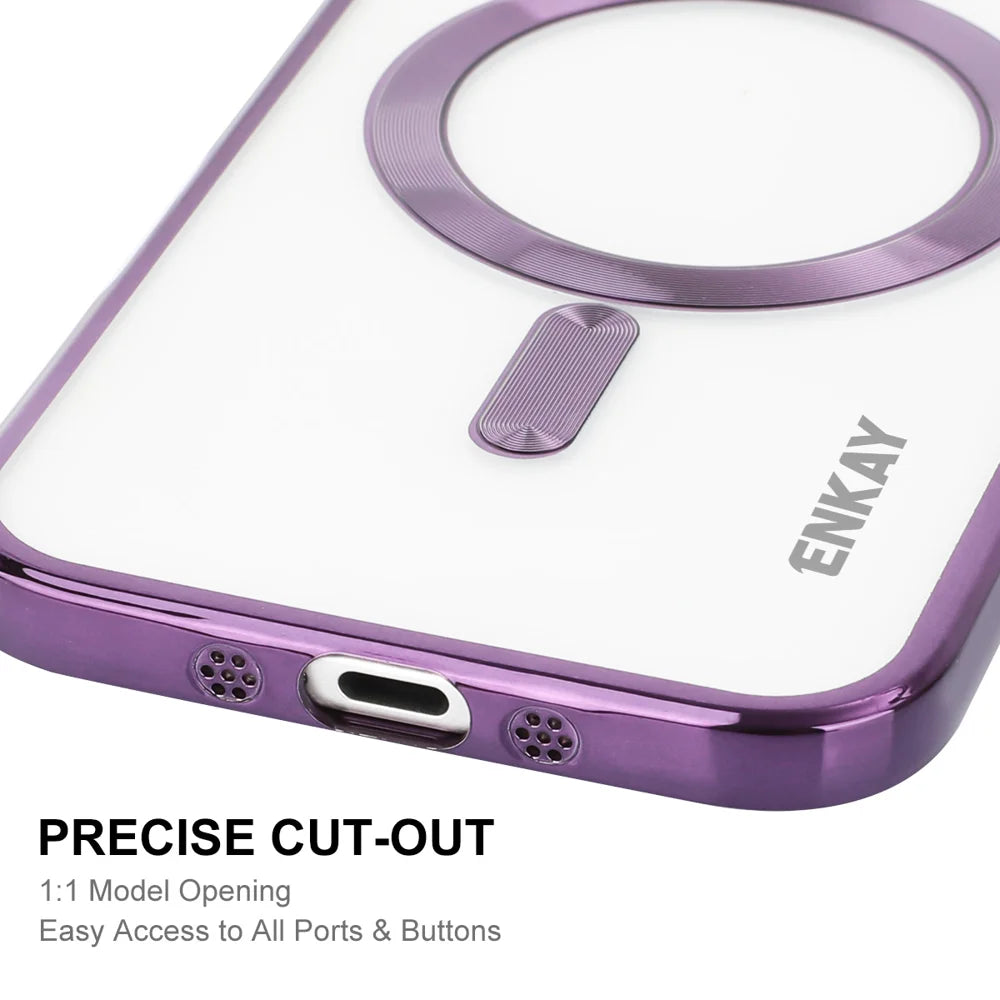 ENKAY HAT PRINCE For iPhone Air Magnetic Clear Case   Shockproof TPU Phone Cover with Lens Film - Pink - 5