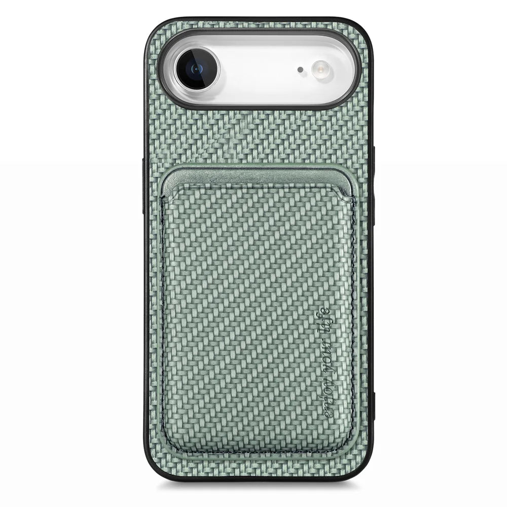 For iPhone 17 Air Case Magnetic Detachable Card Holder Phone Back Cover - Green - 1