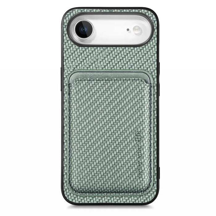 For iPhone 17 Air Case Magnetic Detachable Card Holder Phone Back Cover - Green - 1