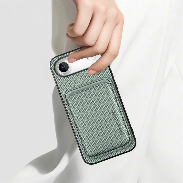 For iPhone 17 Air Case Magnetic Detachable Card Holder Phone Back Cover - Green - 5