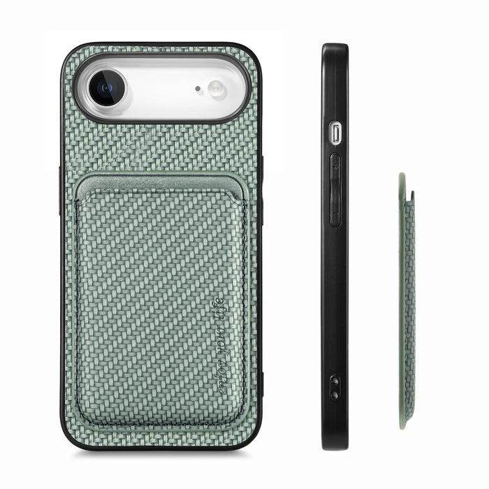 For iPhone 17 Air Case Magnetic Detachable Card Holder Phone Back Cover - Green - 6