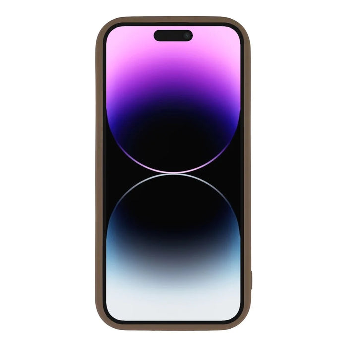 For iPhone 14 Pro Phone Case Heart Pattern TPU Shockproof Protective Cover - Brown - 2