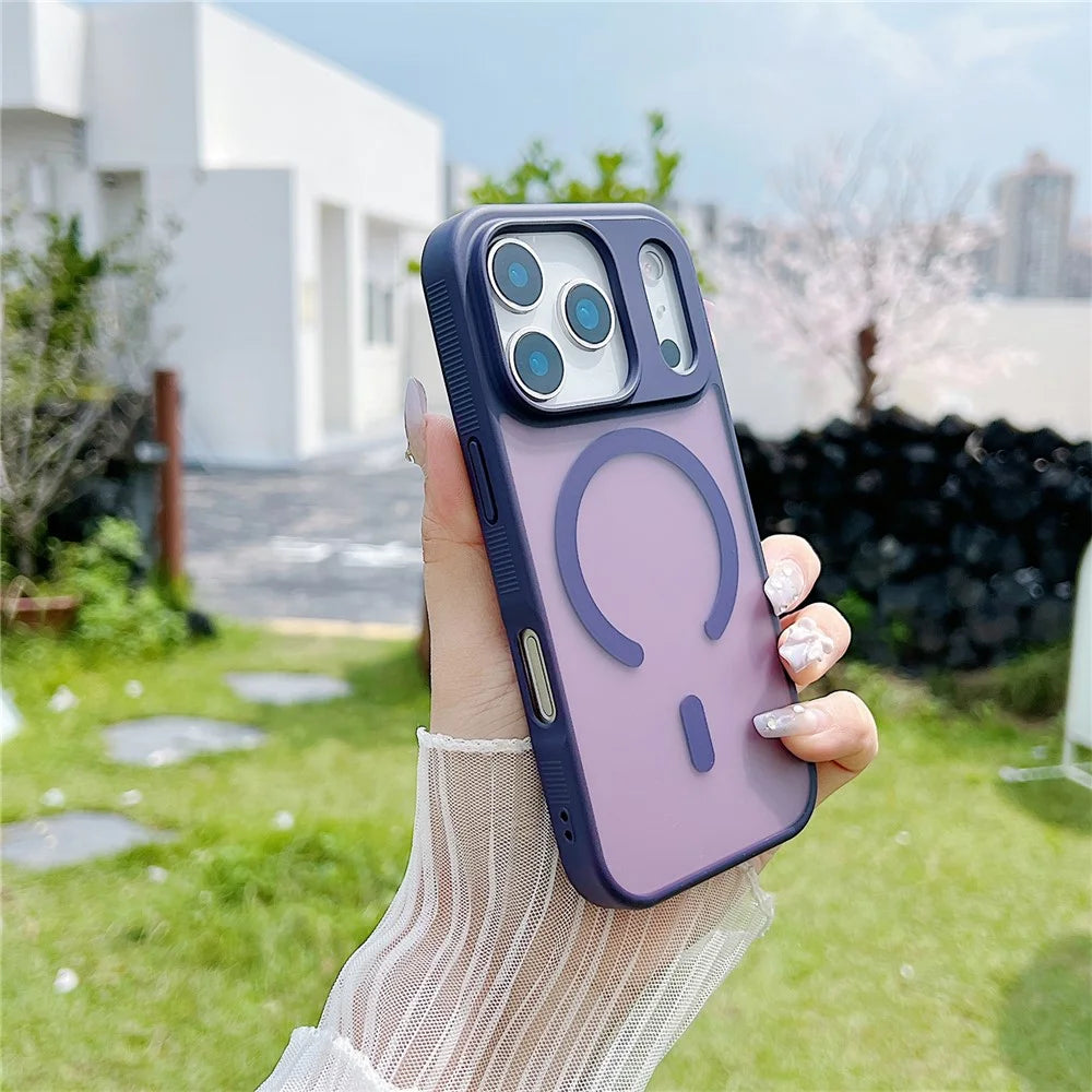 For iPhone 18 Pro Max / 17 Pro Max Case Compatible with MagSafe Skin Touch TPU Acrylic Phone Back Cover - Purple - 2