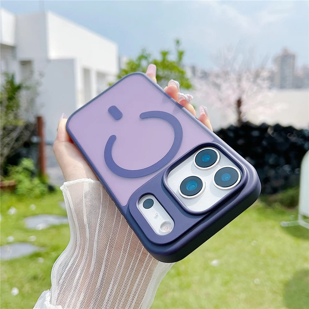 For iPhone 18 Pro / 17  Pro Case Compatible with MagSafe Skin Touch TPU Acrylic Phone Back Cover - Purple - 1