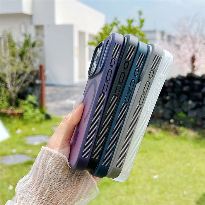 For iPhone 18 Pro / 17  Pro Case Compatible with MagSafe Skin Touch TPU Acrylic Phone Back Cover - Purple - 4
