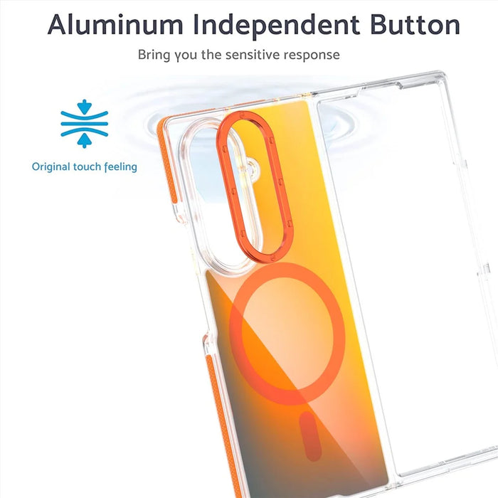 For Samsung Galaxy Z Fold7 5G Magnetic Case Cute Fluorescent Design TPU Acrylic Phone Back Cover - Black - 4