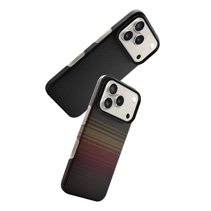 COTECI For iPhone 17 Pro Max Magnetic Case with Lens Kickstand Aramid Fiber Slim PC Back Cover Compatible with MagSafe - Black - 3