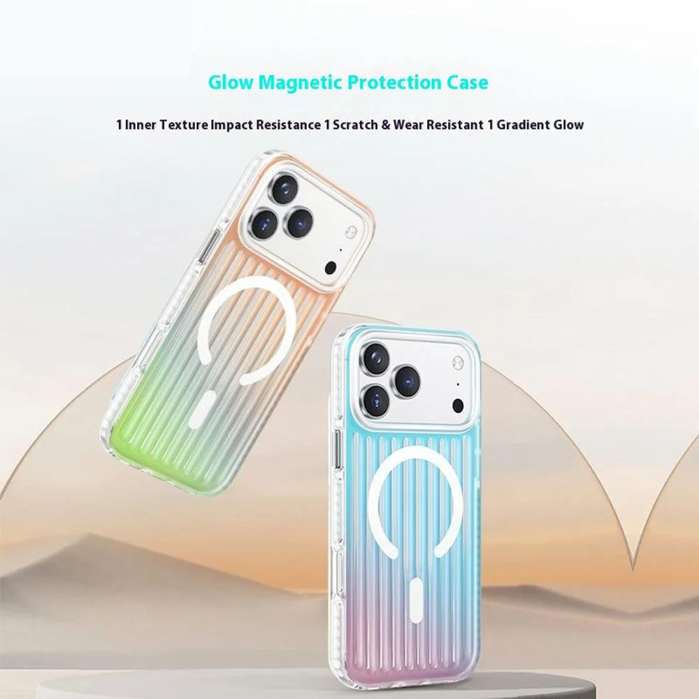 COTECI For iPhone 17 Pro Max Case Compatible with MagSafe Gradient Color TPE + TPU Phone Back Cover - Dazzling Blue - 2