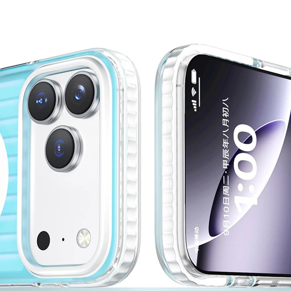 COTECI For iPhone 17 Pro Case Compatible with MagSafe Gradient Color TPE + TPU Phone Back Cover - Dazzling Blue - 5