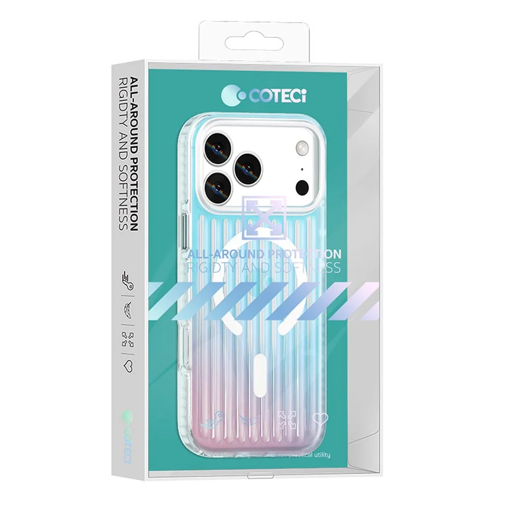 COTECI For iPhone Air Case Compatible with MagSafe Gradient Color TPE + TPU Phone Back Cover - Dazzling Blue - 2