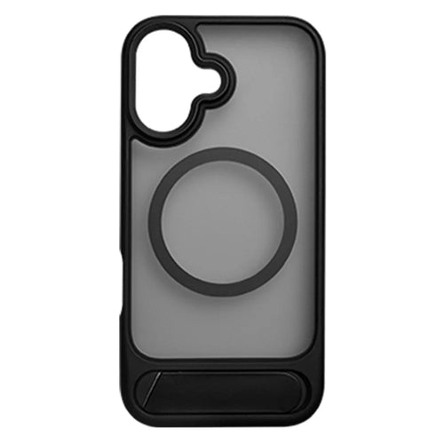 COTECI For iPhone 17 Phone Case Compatible with MagSafe PC+TPU Back Cover with Hidden Kickstand - Matte Black - 1