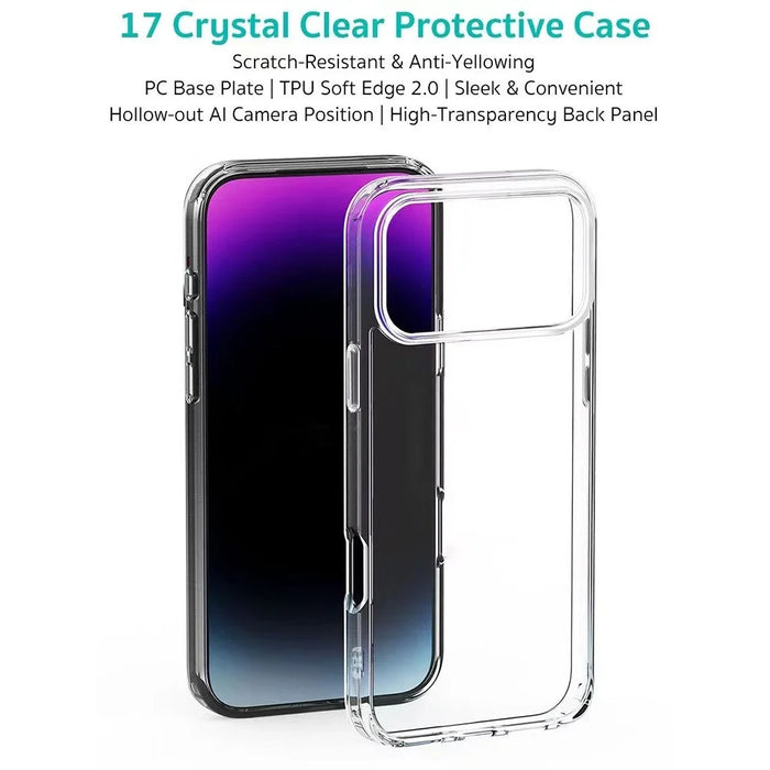 COTECi For iPhone 17 Pro Clear Phone Case AI Camera Cutout Shockproof TPU PC Back Cover - 2