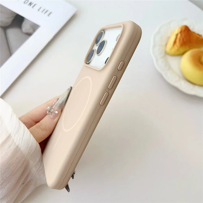 For iPhone 17 Pro Case Compatible with MagSafe Liquid Silicone Anti-Drop Phone Cover - Dark Rose - 6