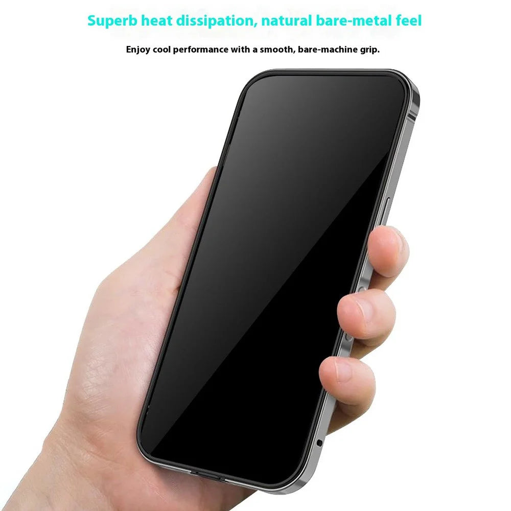 COTECI For iPhone Air Case Aluminum Alloy Silicone Bumper Shockproof Heat Dissipation Phone Frame - Black - 2