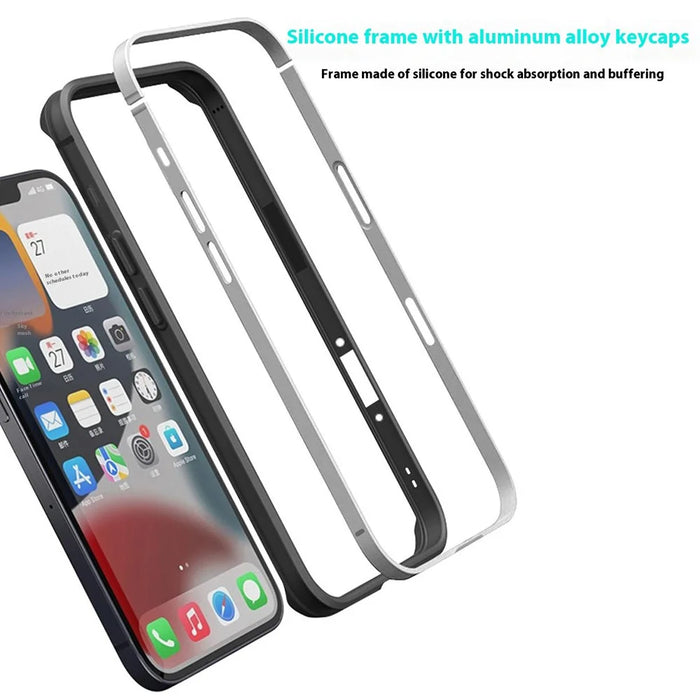 COTECI For iPhone 17 Case Aluminum Alloy Silicone Bumper Shockproof Heat Dissipation Phone Frame - Black - 3