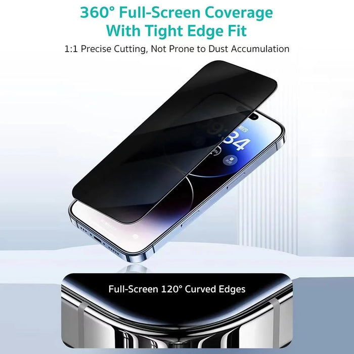 COTECI For iPhone 17 Pro Screen Protector Anti Spy Tempered Glass Film with PC Dust Removal Tool - 4